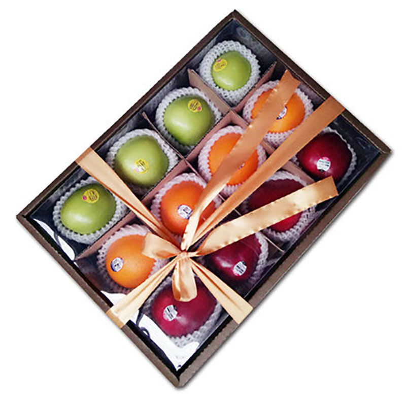 【手提礼盒】新鲜水果礼盒   进口水果组合   丝带礼盒  苹果橙子   净重约4斤
